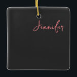 Professionell Calligraphy Namn minimalist Plain Julgransprydnad Keramik<br><div class="desc">Varför gå med en gammaldags,  oattraktiv mall? Med den här designen får du en chans att visa din sanna personlighet i ge.</div>