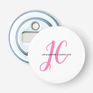 Professionell Calligraphy Script Monogram Girly Flasköppnare