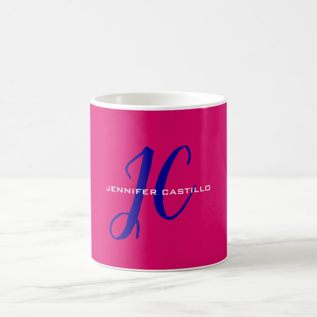 Professionell Calligraphy Script Monogram Girly Kaffemugg (Center)