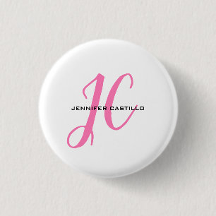 Professionell Calligraphy Script Monogram Girly Knapp