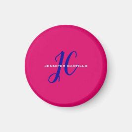Professionell Calligraphy Script Monogram Girly Magnet