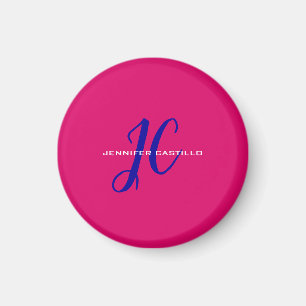 Professionell Calligraphy Script Monogram Girly Magnet