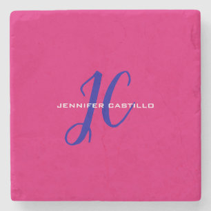 Professionell Calligraphy Script Monogram Girly Stenunderlägg