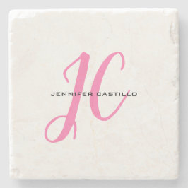 Professionell Calligraphy Script Monogram Girly Stenunderlägg