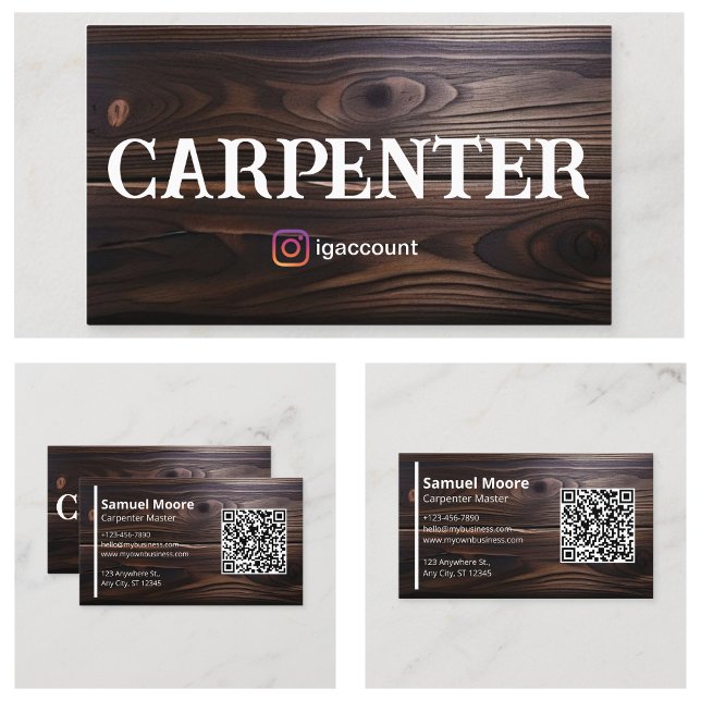 Professionell Carpenter för träexperter Visitkort (Woodworking Experts Professional Carpenter Business Card
)