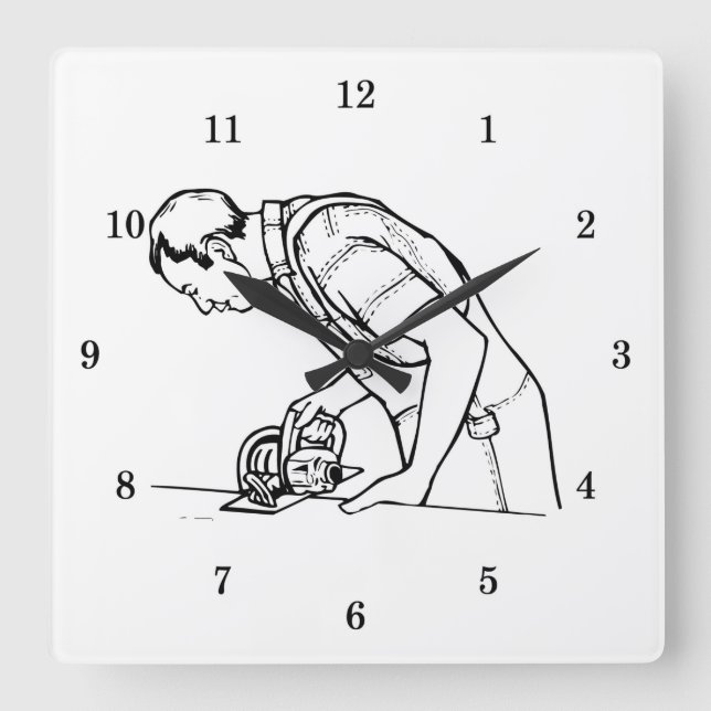 Professionell Carpenter Fyrkantig Klocka (Framsida)