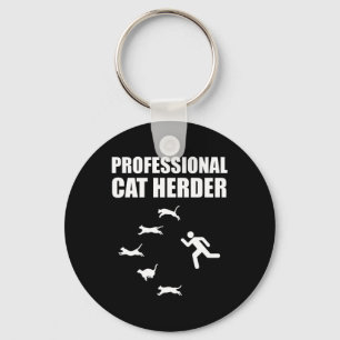 Professionell Cat Herder Funny Samlare Cats Nyckelring