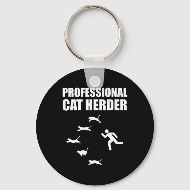 Professionell Cat Herder Funny Samlare Cats Nyckelring (Framsida)