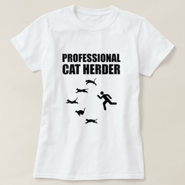 Professionell Cat Herder Funny Samlare Cats T Shirt (Design framsida)