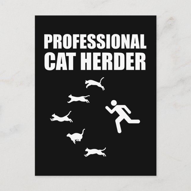 Professionell Cat Herder Funny Samlare Cats Vykort (Framsida)