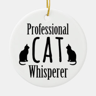 Professionell Cat Whisperer Julgransprydnad Keramik