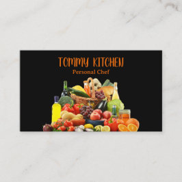 Professionell Catering Chef Cooking Vegetables Visitkort