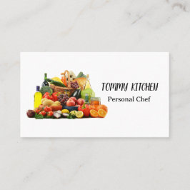 Professionell Catering Chef Cooking Vegetables Visitkort