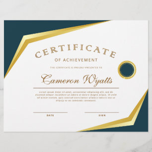 Professionell Certificate Achievement Award Reklamblad