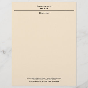 Professionell Champagne Färg Simple Plain Brevhuvud