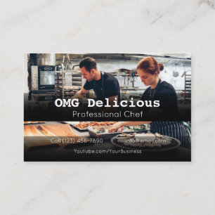 Professionell Chef Cook Food Cooking Restaurant Visitkort