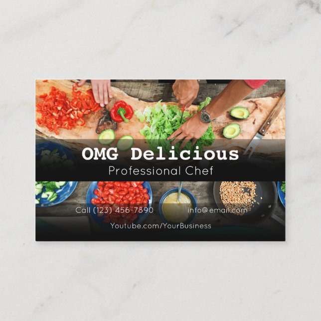 Professionell Chef Cook Food Cooking Restaurant Visitkort (Baksida)
