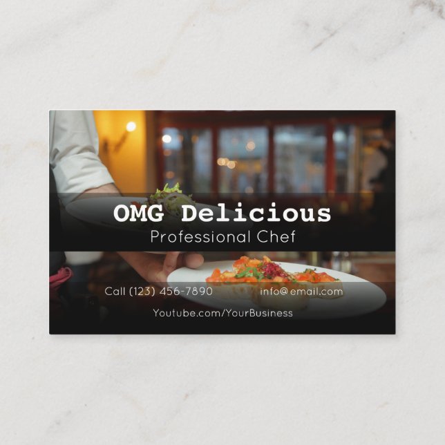 Professionell Chef Cook Food Cooking Restaurant Visitkort (Baksida)