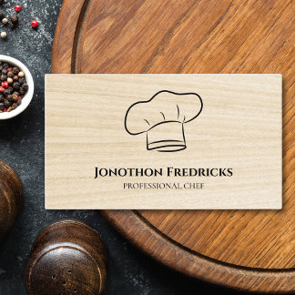 Professionell Chef Hat Wood Catering Visitkort