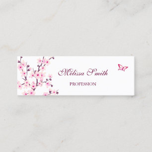Professionell Cherry Blommar Rosa White Mini Visitkort