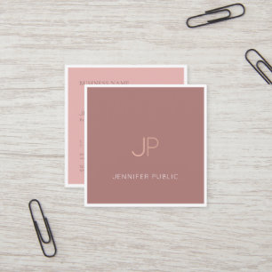 Professionell Chic Clean Design Monogram Plain Lux Fyrkantigt Visitkort