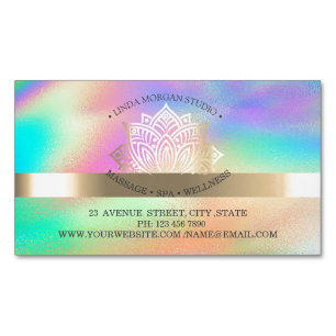 Professionell chic guld lotus holografisk magnetiska visitkort