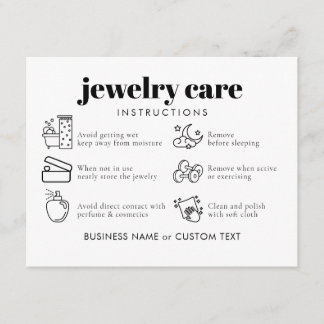 Professionell Chic Jewelry Care Tack Business Tilläggskort