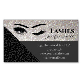 Professionell chic leopard glitterlash makup magnetiska visitkort