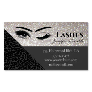 Professionell chic leopard glitterlash makup magnetiska visitkort