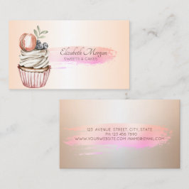 Professionell Chic penseldrag Cupcake Visitkort