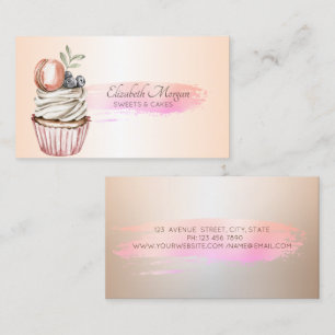 Professionell Chic penseldrag Cupcake Visitkort