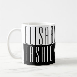 professionell chic svart och vit mode-designer kaffemugg