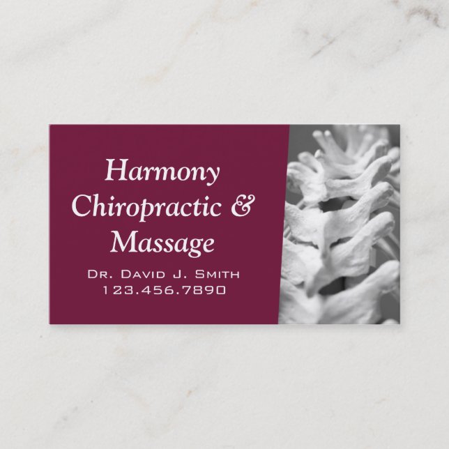 Professionell Chiropractor Chiropraktic Health Visitkort (Framsida)