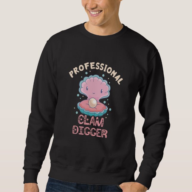 Professionell Clam Digger Sea Snäcka Sjöjungfru Mo Lång Ärmad Tröja (Framsida)