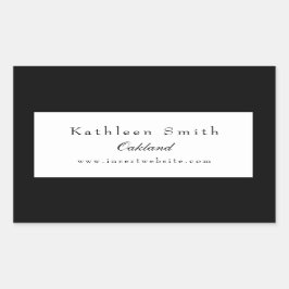 Professionell Classic Black and White Rektangulärt Klistermärke