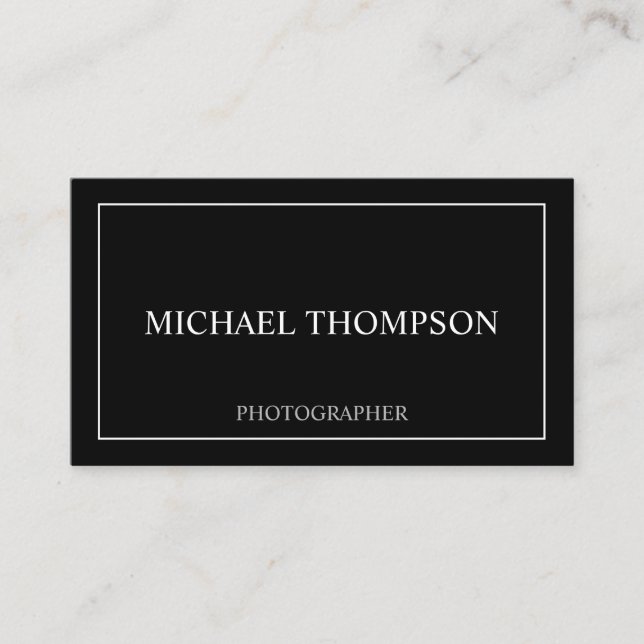 Professionell Classic Black and White Visitkort (Framsida)