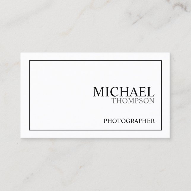 Professionell Classic Black and White Visitkort (Framsida)