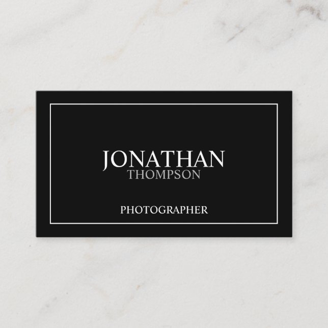 Professionell Classic Black and White Visitkort (Framsida)