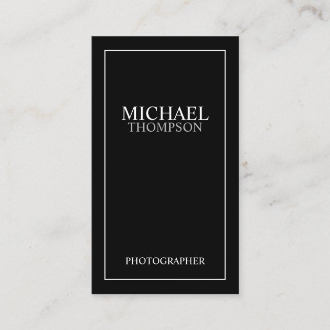 Professionell Classic Black and White Visitkort (Framsida)