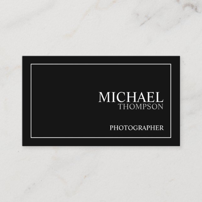 Professionell Classic Black and White Visitkort (Framsida)