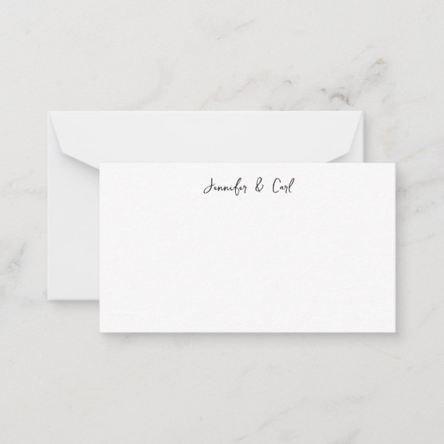 Professionell Classic Calligraphy Minimalist Plain Anteckningskort (Framsida)