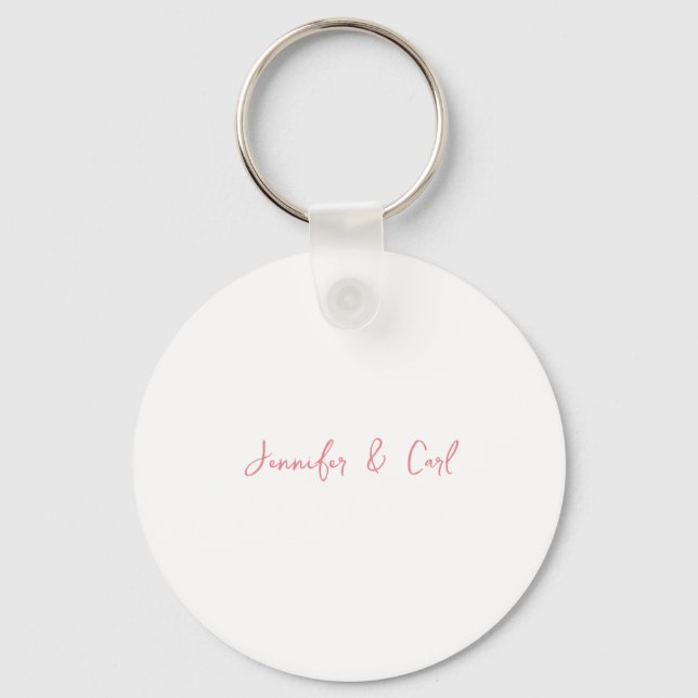 Professionell Classic Calligraphy Minimalist Plain Nyckelring (Framsida)