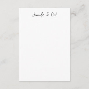 Professionell Classic Calligraphy Minimalist Plain Tilläggskort