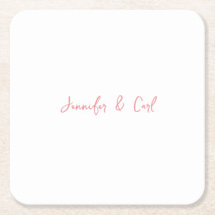 Professionell Classic Calligraphy Minimalist Plain Underlägg Papper Kvadrat