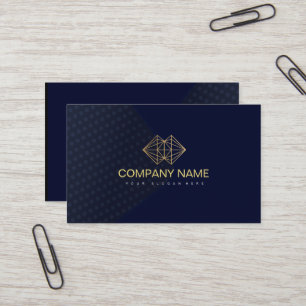 Professionell Classic Elegant Blue Guld Visitkort