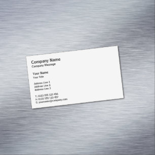 Professionell Classic   Plain White Visitkortmagnet