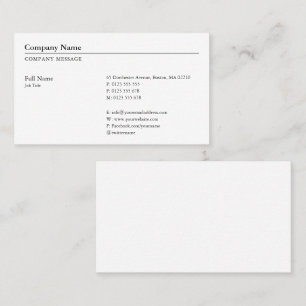 Professionell Classy Plain Visitkort