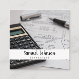 Professionell Clean Snyggt Accountant CPA Fyrkantigt Visitkort