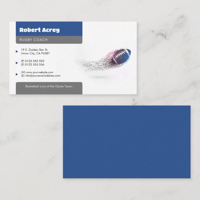 Professionell Coach | Amerikansk fotbollsport Visitkort (Fram/baksida)