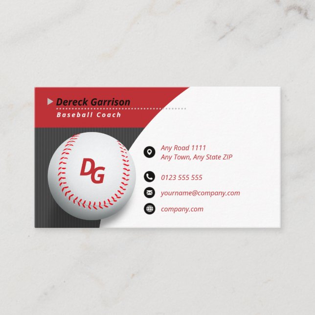 Professionell Coach | Baseball Master Sport Visitkort (Framsida)